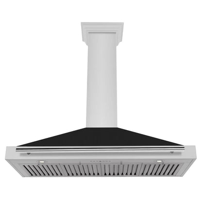 ZLINE 48 in. Convertible Stainless Steel Range Hood with Black Matte Shell and Stainless Steel Handle (KB4STX-BLM-48)