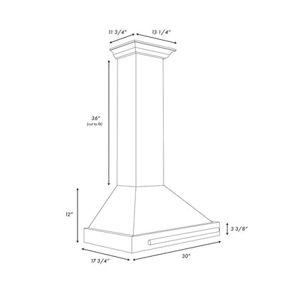 ZLINE 30 in. Convertible Black Stainless Steel Wall Mount Range Hood With Black Stainless Steel Handle (BSKB4X-30)