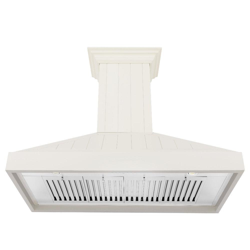 ZLINE 48 in. Ducted Vent Wooden Wall Mount Range Hood in Cottage White (KPTT-48)
