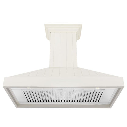 ZLINE 48 in. Ducted Vent Wooden Wall Mount Range Hood in Cottage White (KPTT-48)