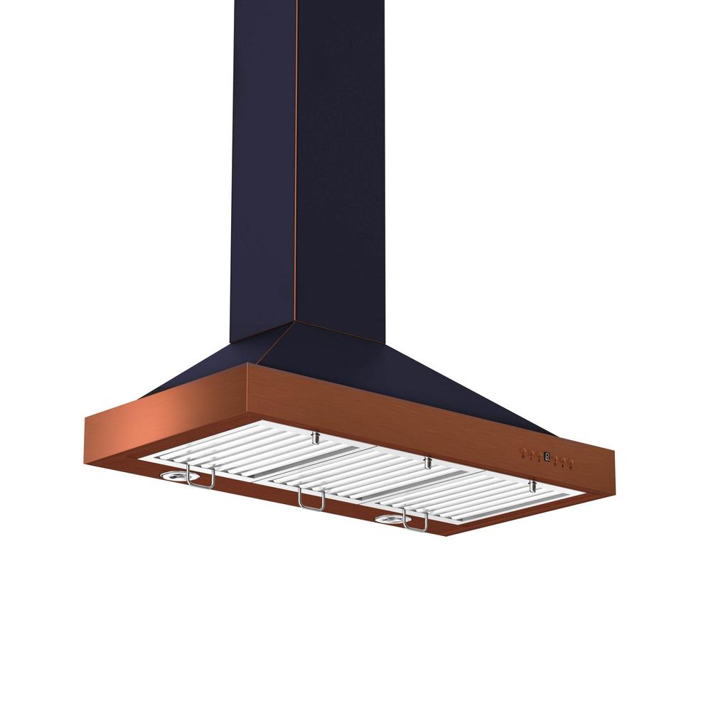 ZLINE 36 in. Convertible Vent Designer Series Wall Mount Range Hood in Oil-Rubbed Bronze with Copper Bands (KB2-BCXXX-36)