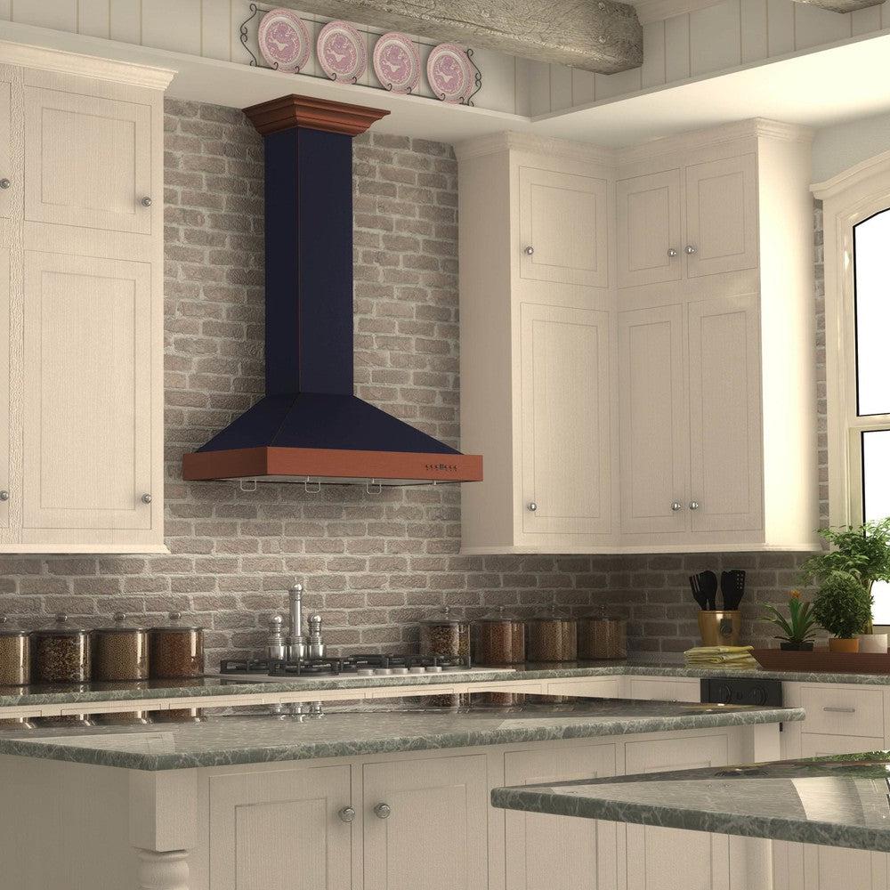 ZLINE 30 in. Convertible Vent Designer Series Wall Mount Range Hood in Oil-Rubbed Bronze with Copper Bands (KB2-BCXXX-30)
