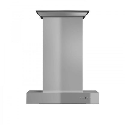 ZLINE 30 in. Professional Wall Mount Range Hood In Stainless Steel With Crown Molding (KECOMCRN-30)