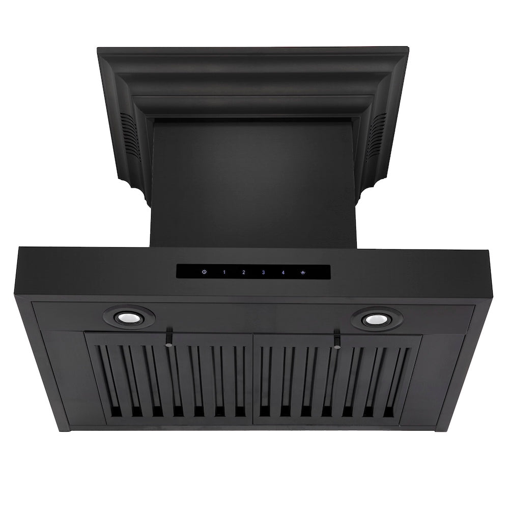 ZLINE 24 in. CrownSound™ Ducted Vent Wall Mount Range Hood in Black Stainless Steel with Built-in Bluetooth Speakers (BSKENCRN-BT-24)