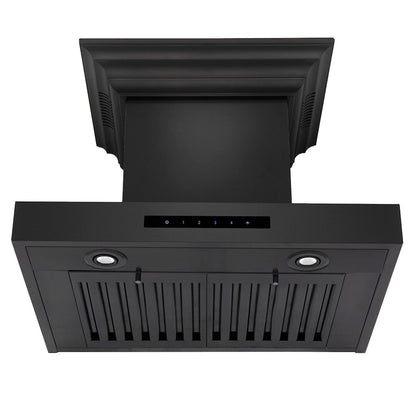 ZLINE 24 in. CrownSound™ Ducted Vent Wall Mount Range Hood in Black Stainless Steel with Built-in Bluetooth Speakers (BSKENCRN-BT-24)