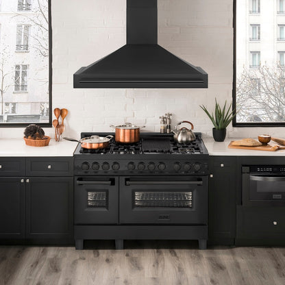ZLINE 48 in. Black Stainless Steel Range Hood with Black Stainless Steel Handle (BS655-48-BS)