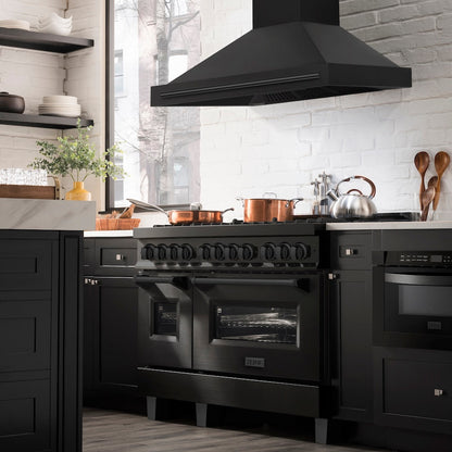 ZLINE 48 in. Black Stainless Steel Range Hood with Black Stainless Steel Handle (BS655-48-BS)