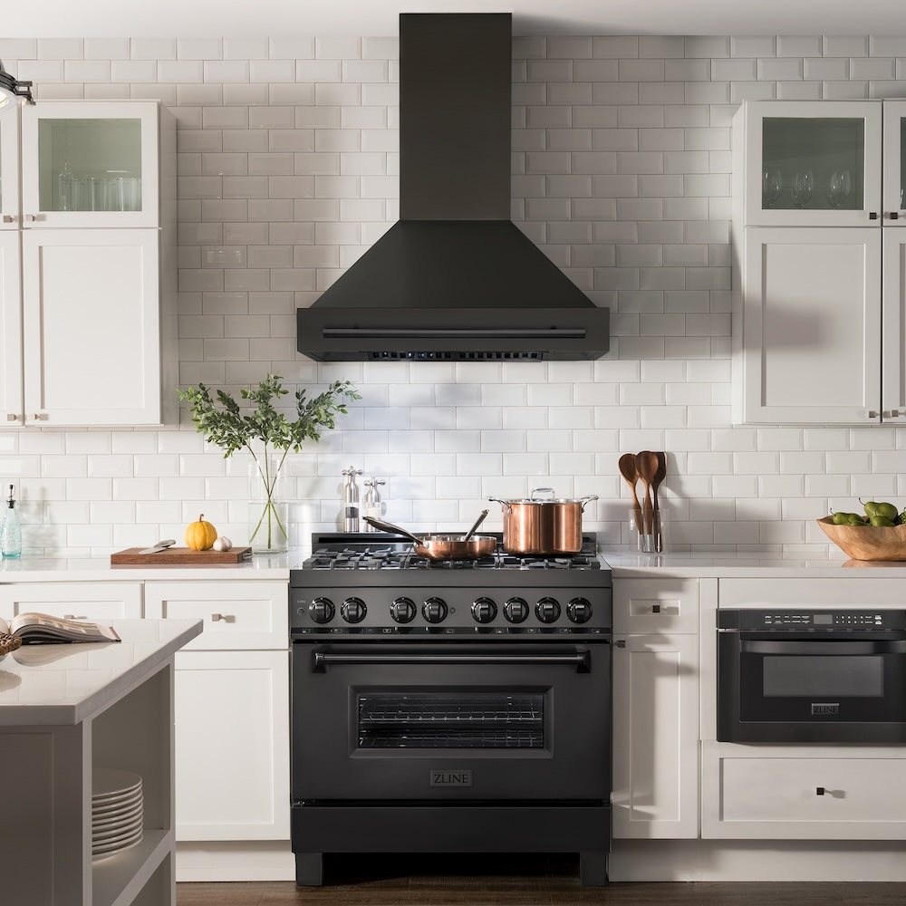 ZLINE 30 in. Black Stainless Steel Range Hood with Black Stainless Steel Handle (BS655-30-BS)