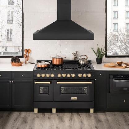 ZLINE 48 in. Ducted Vent Black Stainless Steel Wall Mount Range Hood (BS655N-48)