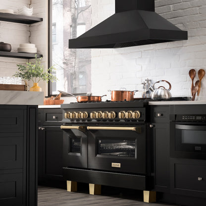 ZLINE 48 in. Ducted Vent Black Stainless Steel Wall Mount Range Hood (BS655N-48)