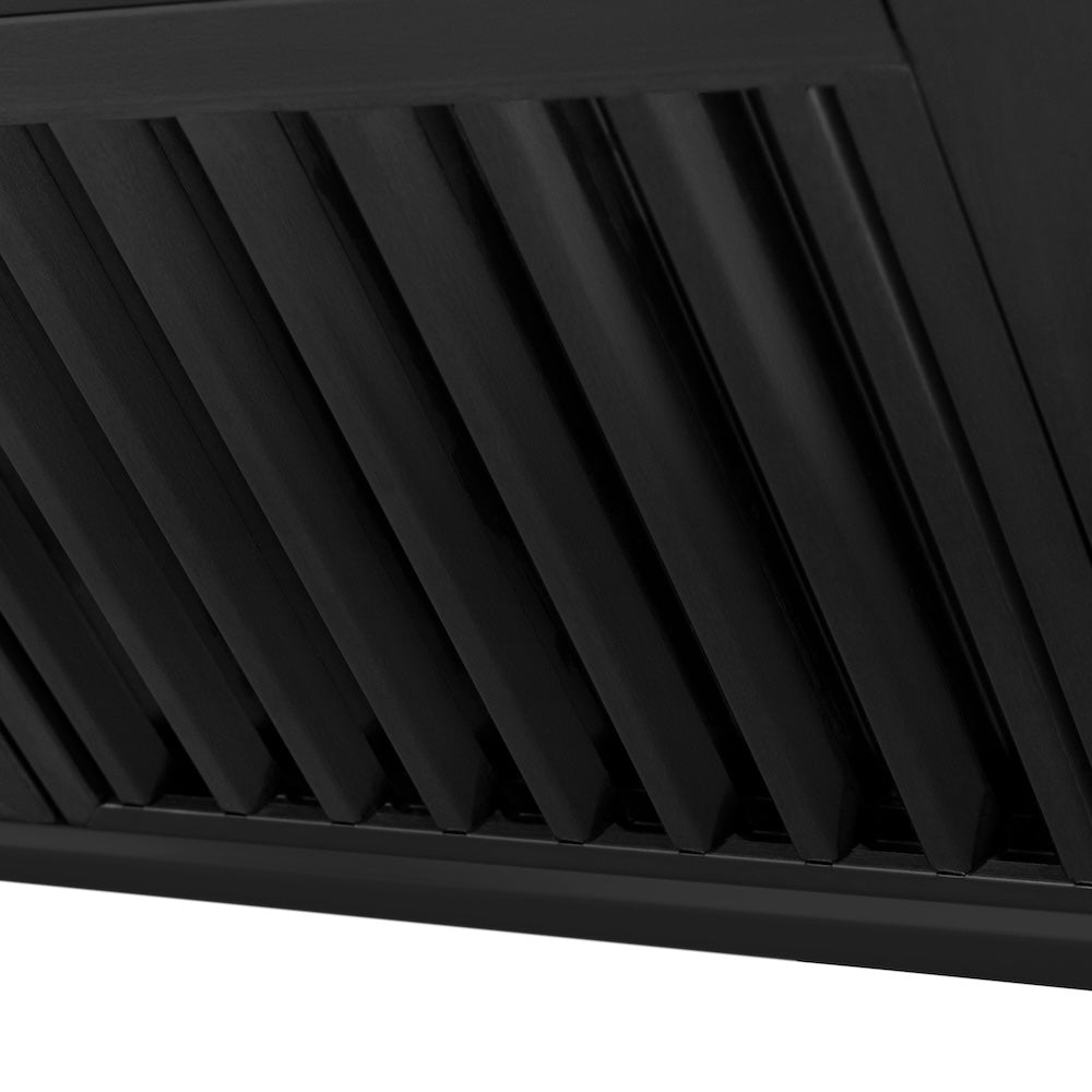 ZLINE Autograph Edition 30 in. Black Stainless Steel Range Hood with Polished Gold Handle (BS655Z-30-G)