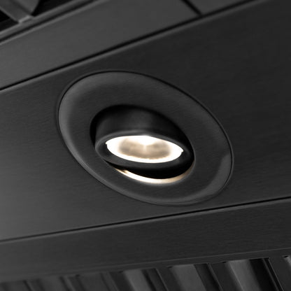 ZLINE Autograph Edition 36 in. Black Stainless Steel Range Hood with Polished Gold Handle (BS655Z-36-G)