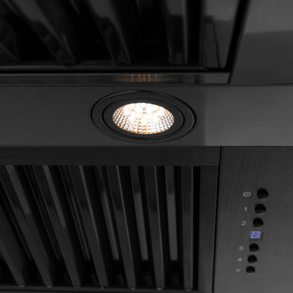 ZLINE Autograph Edition 48 in. Black Stainless Steel Range Hood with Champagne Bronze Handle (BS655Z-48-CB)