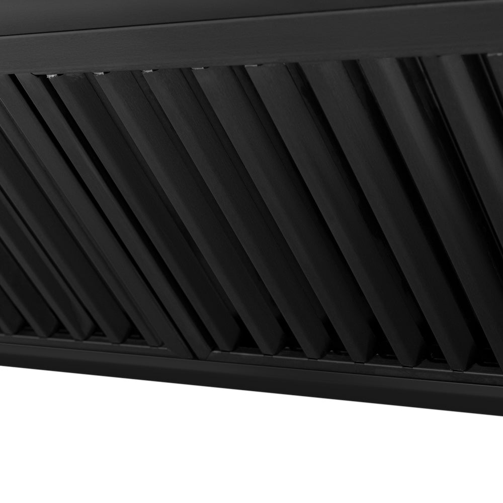 ZLINE Autograph Edition 48 in. Black Stainless Steel Range Hood with Polished Gold Handle (BS655Z-48-G)