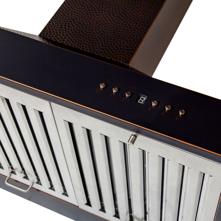 ZLINE 36 in. Convertible Vent Designer Series Wall Mount Range Hood in Hand-Hammered Copper (KB2-HBXXX-36)