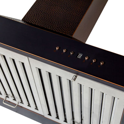 ZLINE 30 in. Convertible Vent Designer Series Wall Mount Range Hood in Hand-Hammered Copper (KB2-HBXXX-30)
