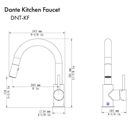 ZLINE Autograph Edition Dante Pull Down Single Handle Kitchen Faucet in Matte Black (DNT-KF-MB)