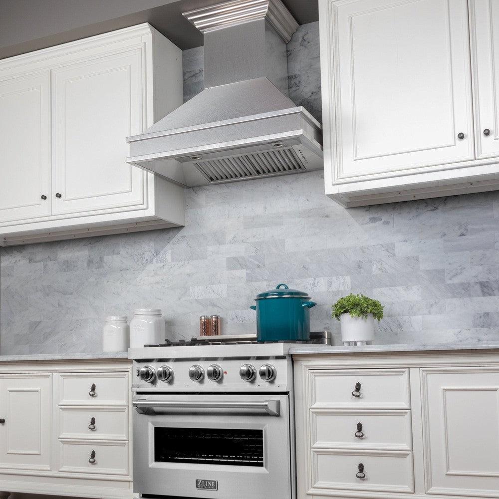 ZLINE 36 in. Designer Series Ducted Wall Mount Range Hood in Satin Stainless Steel (8656S-36)