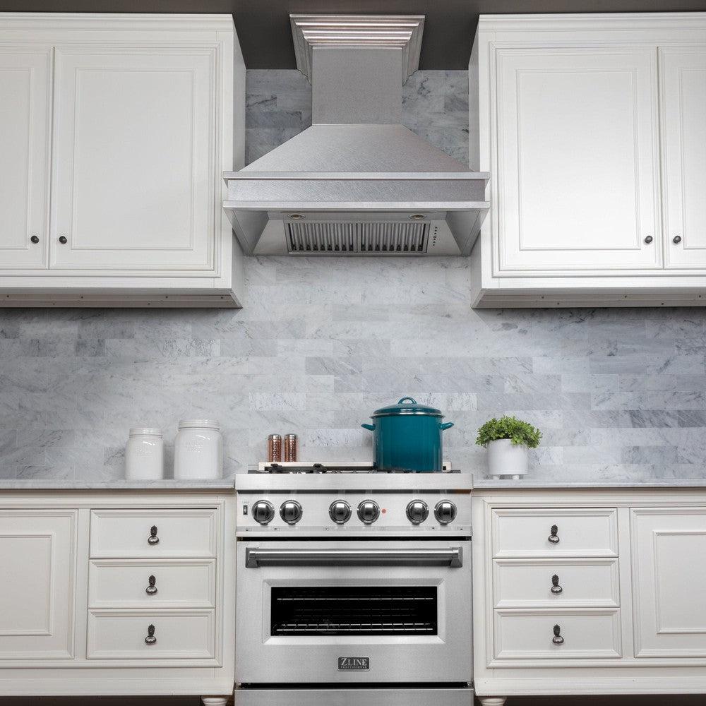 ZLINE 36 in. Designer Series Ducted Wall Mount Range Hood in Satin Stainless Steel (8656S-36)