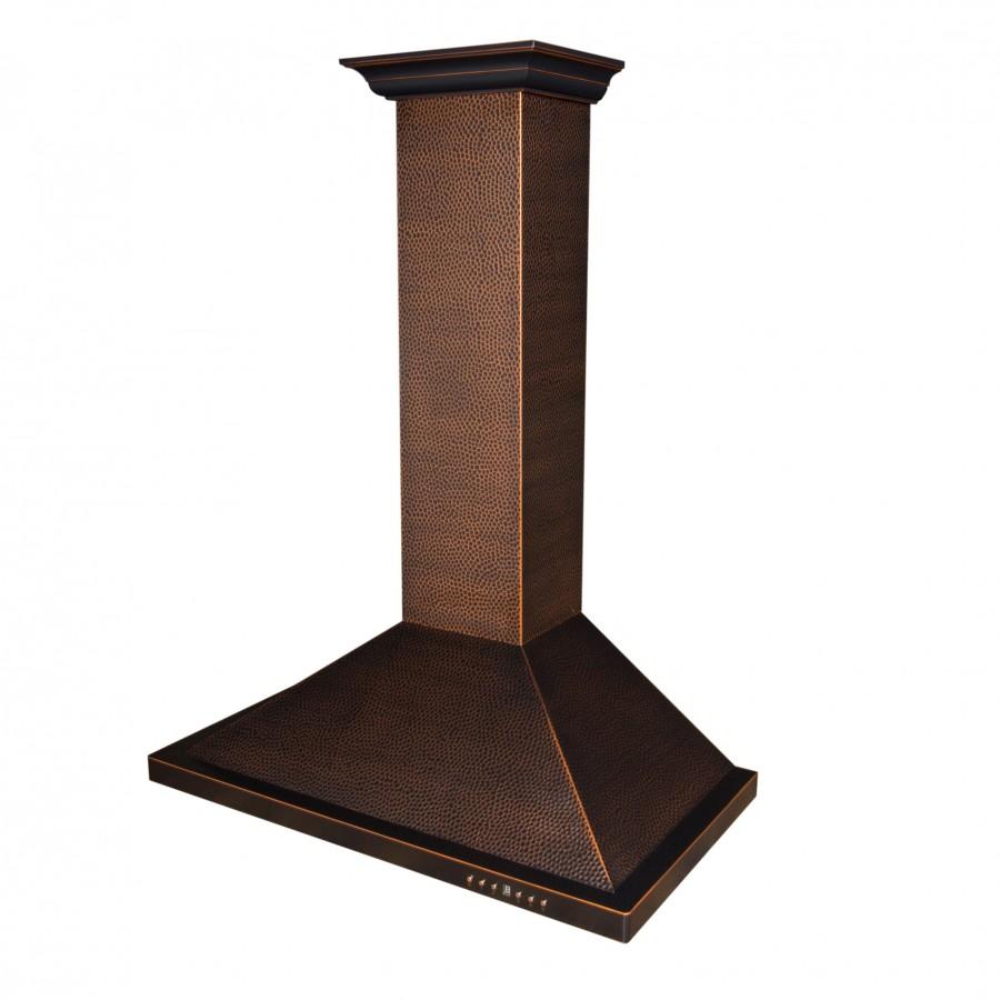 ZLINE 36 in. Designer Series Hand-Hammered Copper Convertible Vent Wall Mount Range Hood (8KBH-36)