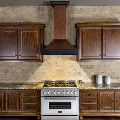 ZLINE 36 in. Ducted Vent Designer Series Wall Mount Range Hood in Hand-Hammered Copper and Oil-Rubbed Bronze (655-HBXXX-36)