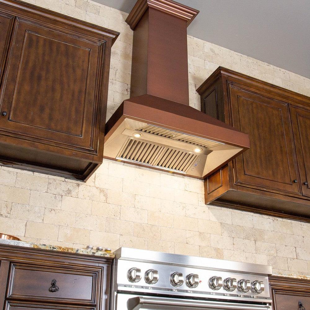 ZLINE 48 in. Designer Series Ducted Wall Mount Range Hood in Copper (8667C-48)