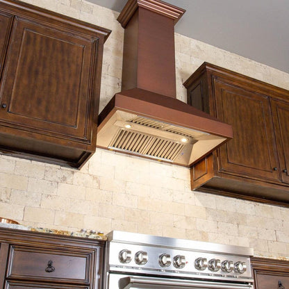 ZLINE 48 in. Designer Series Ducted Wall Mount Range Hood in Copper (8667C-48)