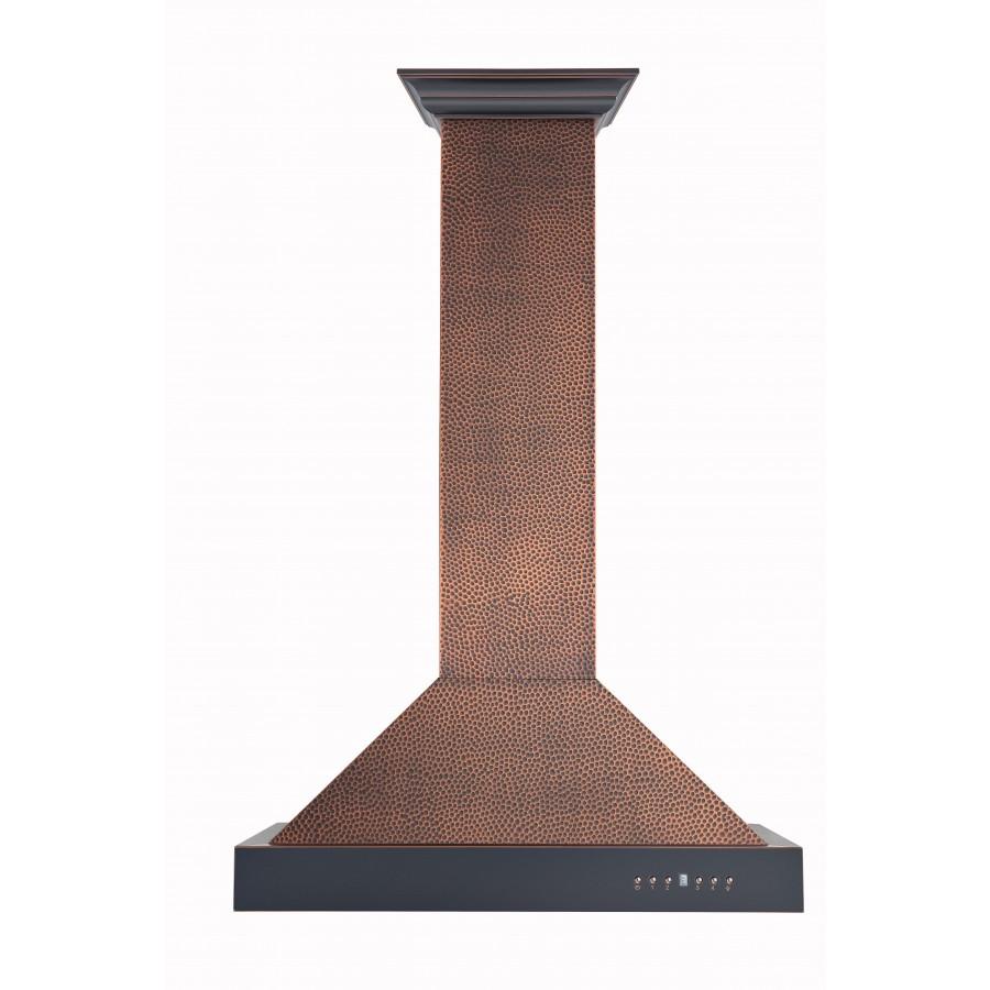 ZLINE 36 in. Convertible Vent Designer Series Wall Mount Range Hood in Hand-Hammered Copper (KB2-HBXXX-36)