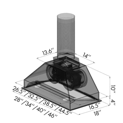 ZLINE 28 in. Ducted Remote Blower Range Hood Insert in Stainless Steel (698-RD-28)