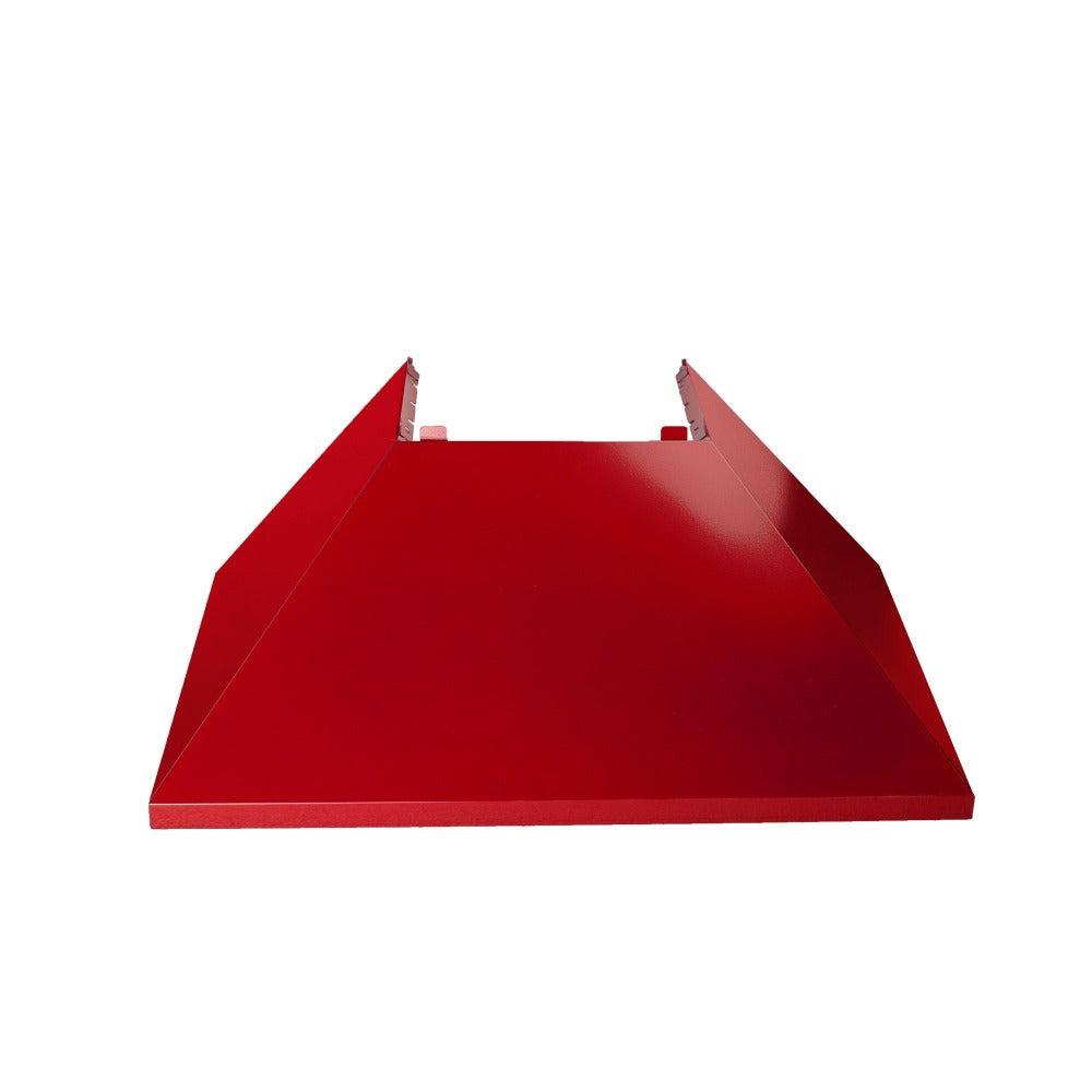 ZLINE 30 in. Ducted Satin Stainless Steel Wall Mount Range Hood with Red Gloss Shell (8654RG-30)