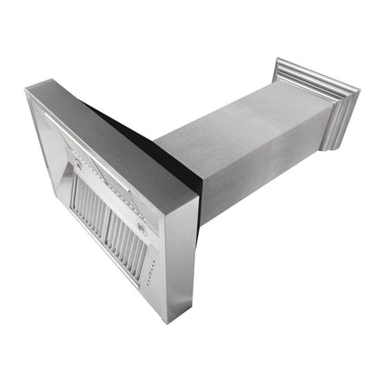 ZLINE 30 in. Ducted Satin Stainless Steel Wall Mount Range Hood with Black Matte Shell (8654BLM-30)