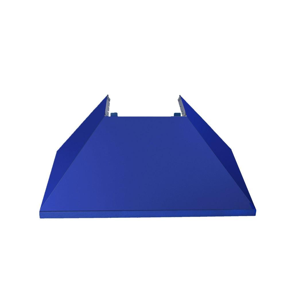 ZLINE 48 in. Ducted Satin Stainless Steel Wall Mount Range Hood with Blue Matte Shell (8654BM-48)
