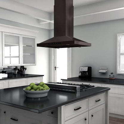 ZLINE 30 in. Convertible Vent Island Mount Range Hood in Black Stainless Steel (BSGL2iN-30)