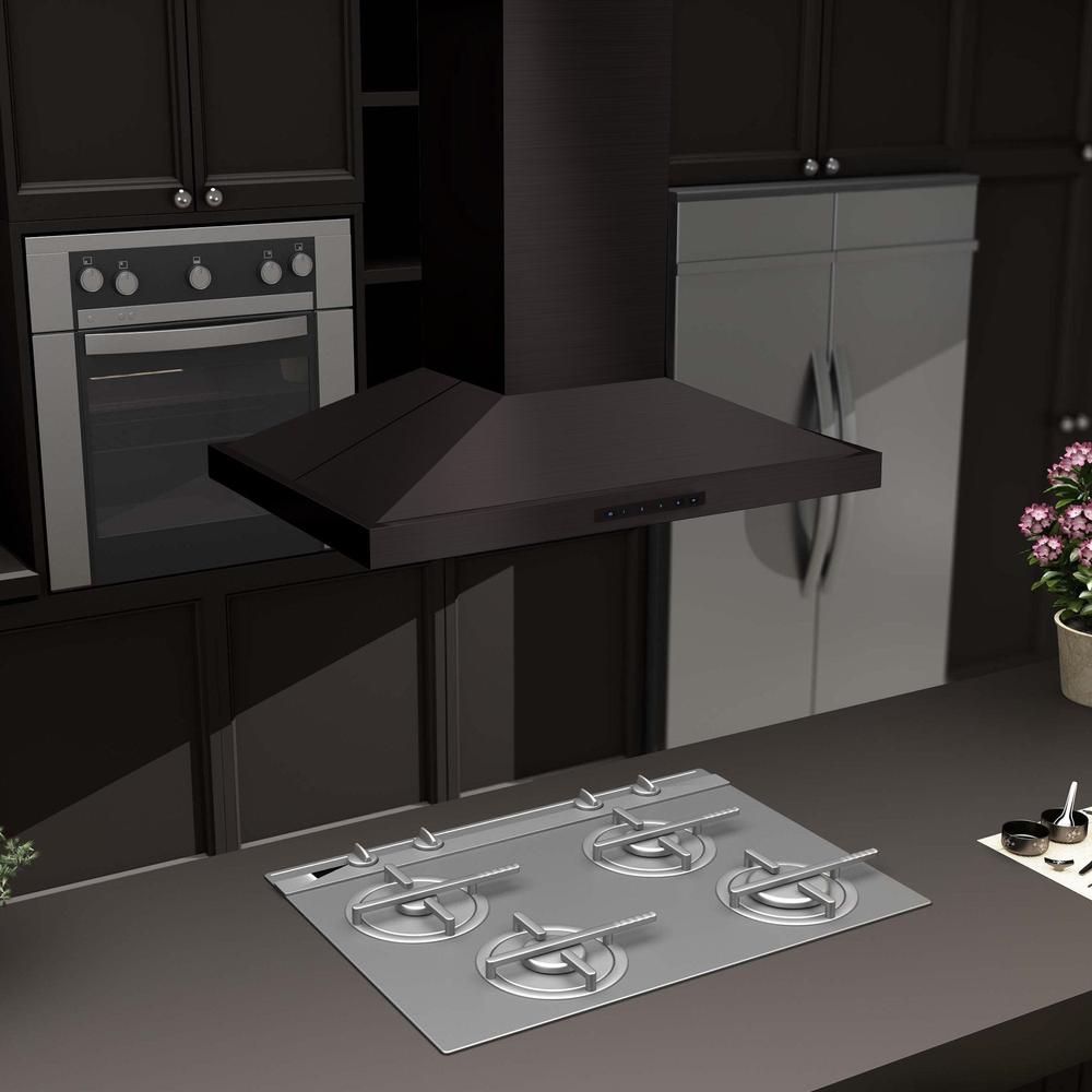 ZLINE 30 in. Convertible Vent Island Mount Range Hood in Black Stainless Steel (BSGL2iN-30)