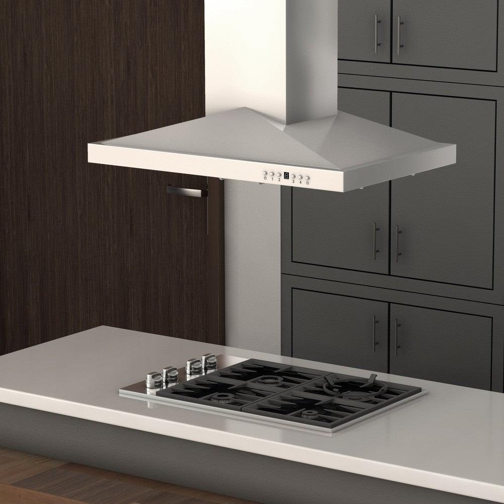 ZLINE 36 in. Convertible Vent Island Mount Range Hood in Stainless Steel (GL1i-36)