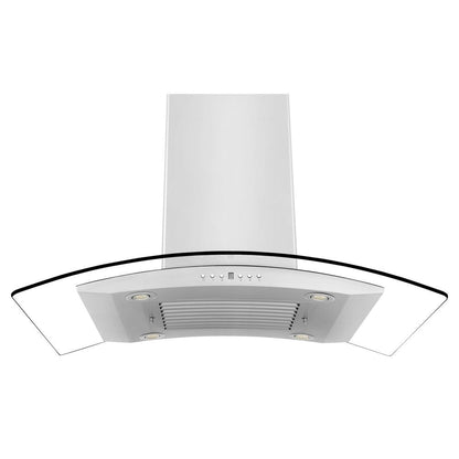 ZLINE 36 in. Convertible Vent Island Mount Range Hood in Stainless Steel and Glass (GL14i-36)