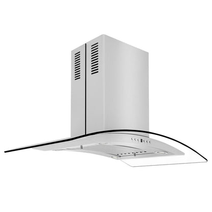 ZLINE 30 in. Convertible Vent Island Mount Range Hood in Stainless Steel and Glass (GL14i-30)