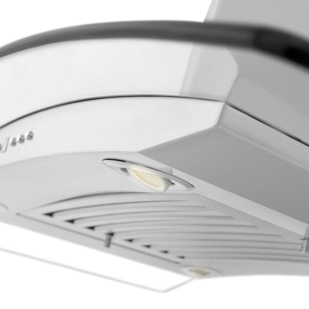 ZLINE 36 in. Convertible Vent Island Mount Range Hood in Stainless Steel and Glass (GL14i-36)