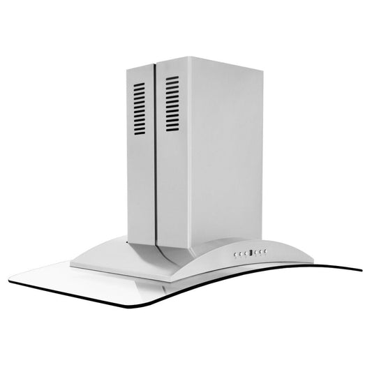 ZLINE 30 in. Convertible Vent Island Mount Range Hood in Stainless Steel and Glass (GL9i-30)