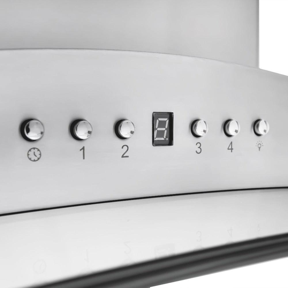 ZLINE 30 in. Convertible Vent Island Mount Range Hood in Stainless Steel and Glass (GL9i-30)
