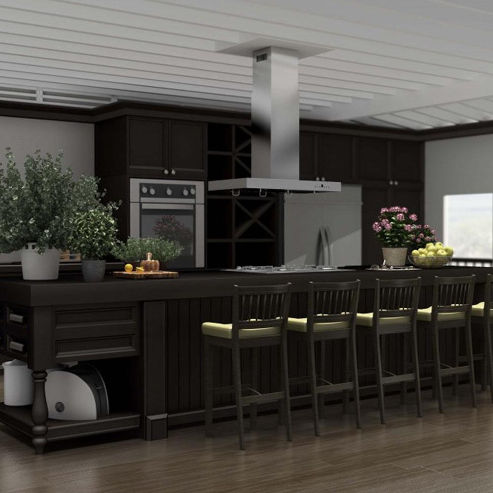 ZLINE 48 in. Convertible Vent Island Mount Range Hood in Stainless Steel (KE2i-48)