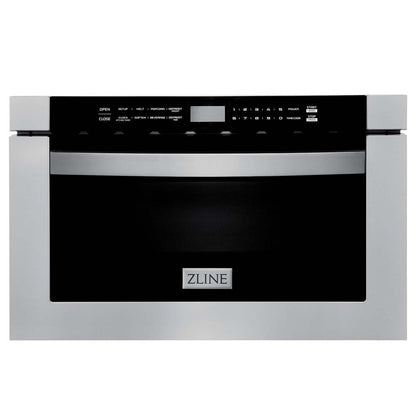 ZLINE 30 in. Kitchen Package with Stainless Steel Gas Range, Convertible Vent Range Hood and Microwave Drawer (3KP-SGRRH30-MW)