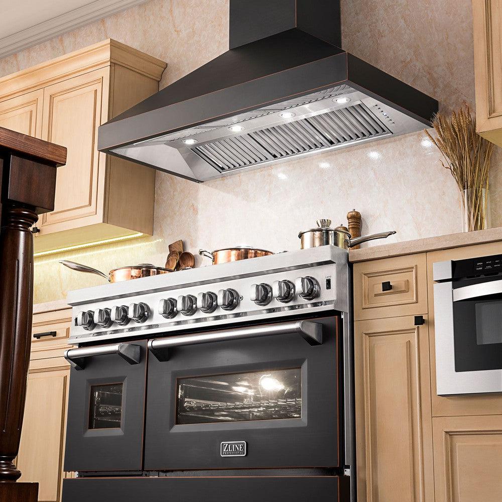 ZLINE 48 in. Designer Series Ducted Wall Mount Range Hood in Oil-Rubbed Bronze (8667B-48)