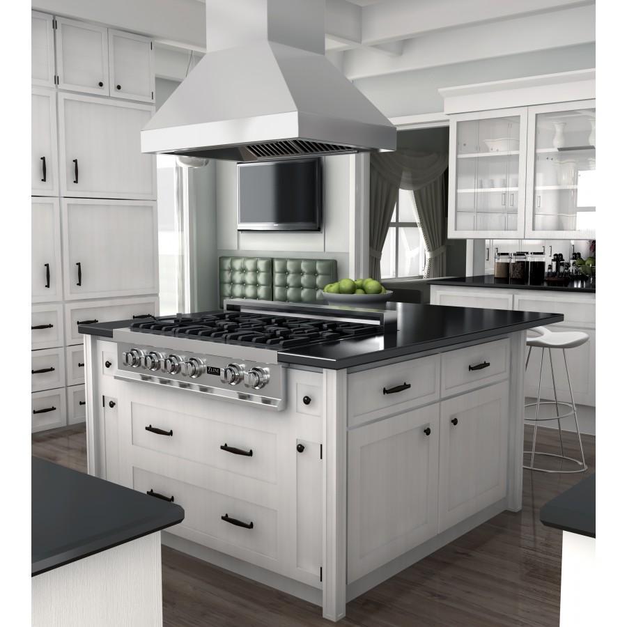 ZLINE 36 in. Ducted Island Mount Range Hood in Outdoor Approved Stainless Steel (597i-304-36)