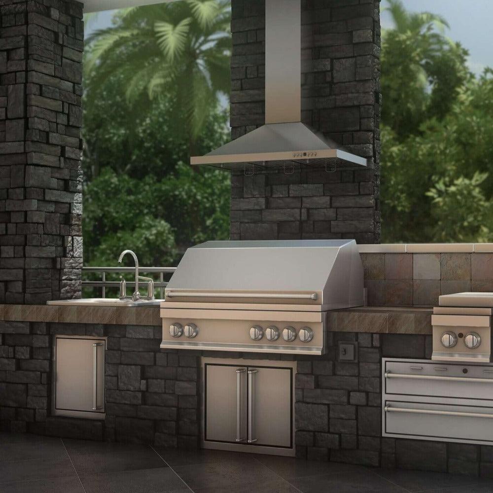 ZLINE 42 in. Convertible Vent Outdoor Approved Wall Mount Range Hood in Stainless Steel (KB-304-42)