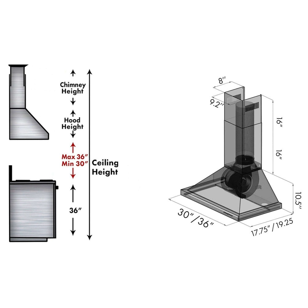 ZLINE 42 in. Convertible Vent Outdoor Approved Wall Mount Range Hood in Stainless Steel (KB-304-42)