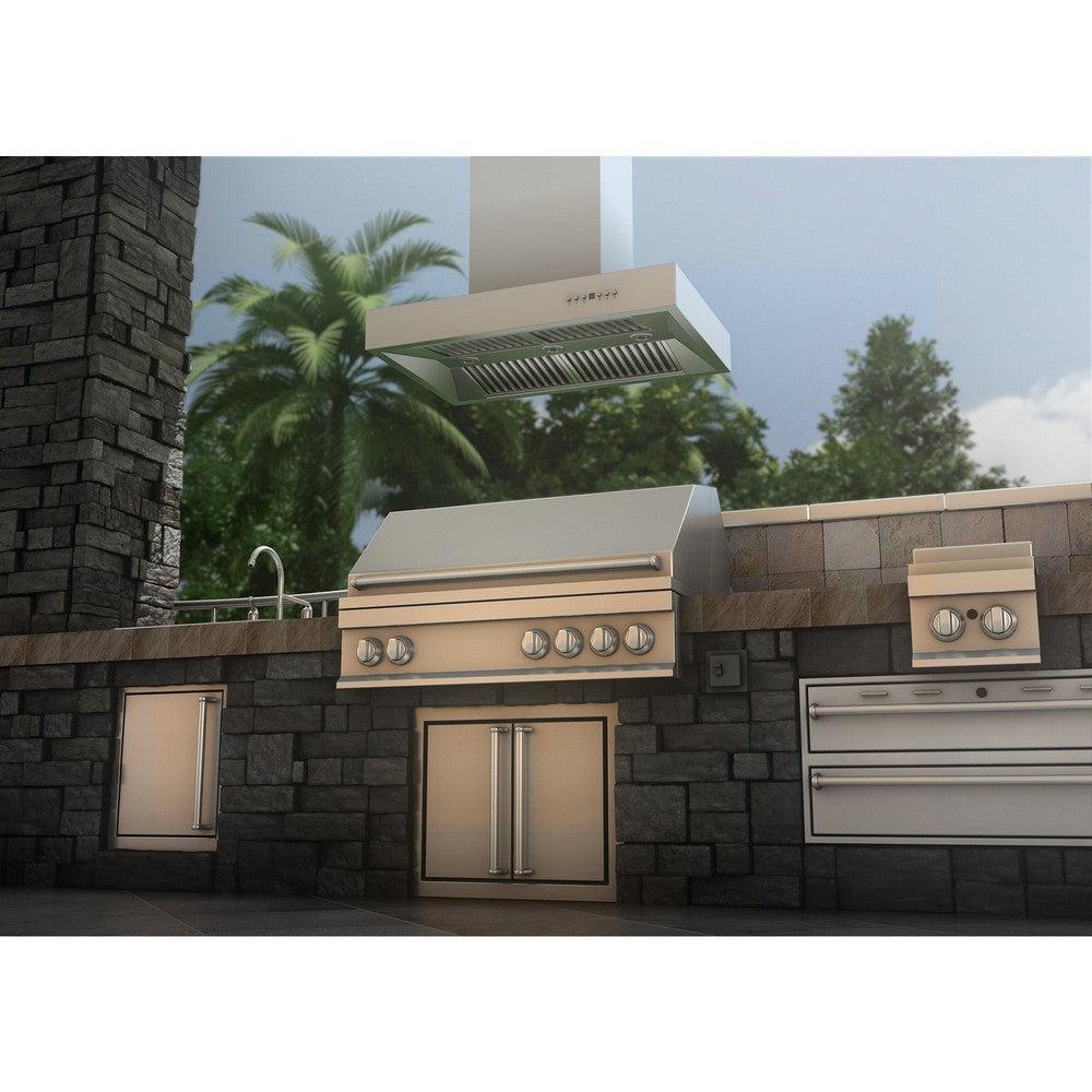 ZLINE 48 in. Ducted Outdoor Island Mount Range Hood in Stainless Steel (KECOMi-304-48)
