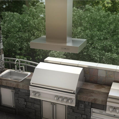 ZLINE 48 in. Ducted Outdoor Island Mount Range Hood in Stainless Steel (KECOMi-304-48)