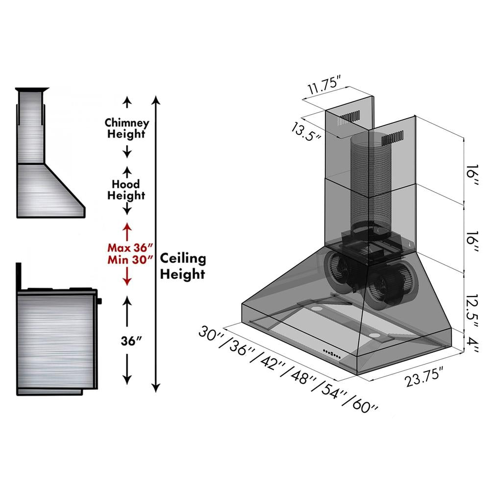 ZLINE 42 in. Outdoor Ducted Wall Mount Range Hood in Outdoor Approved Stainless Steel (667-304-42)