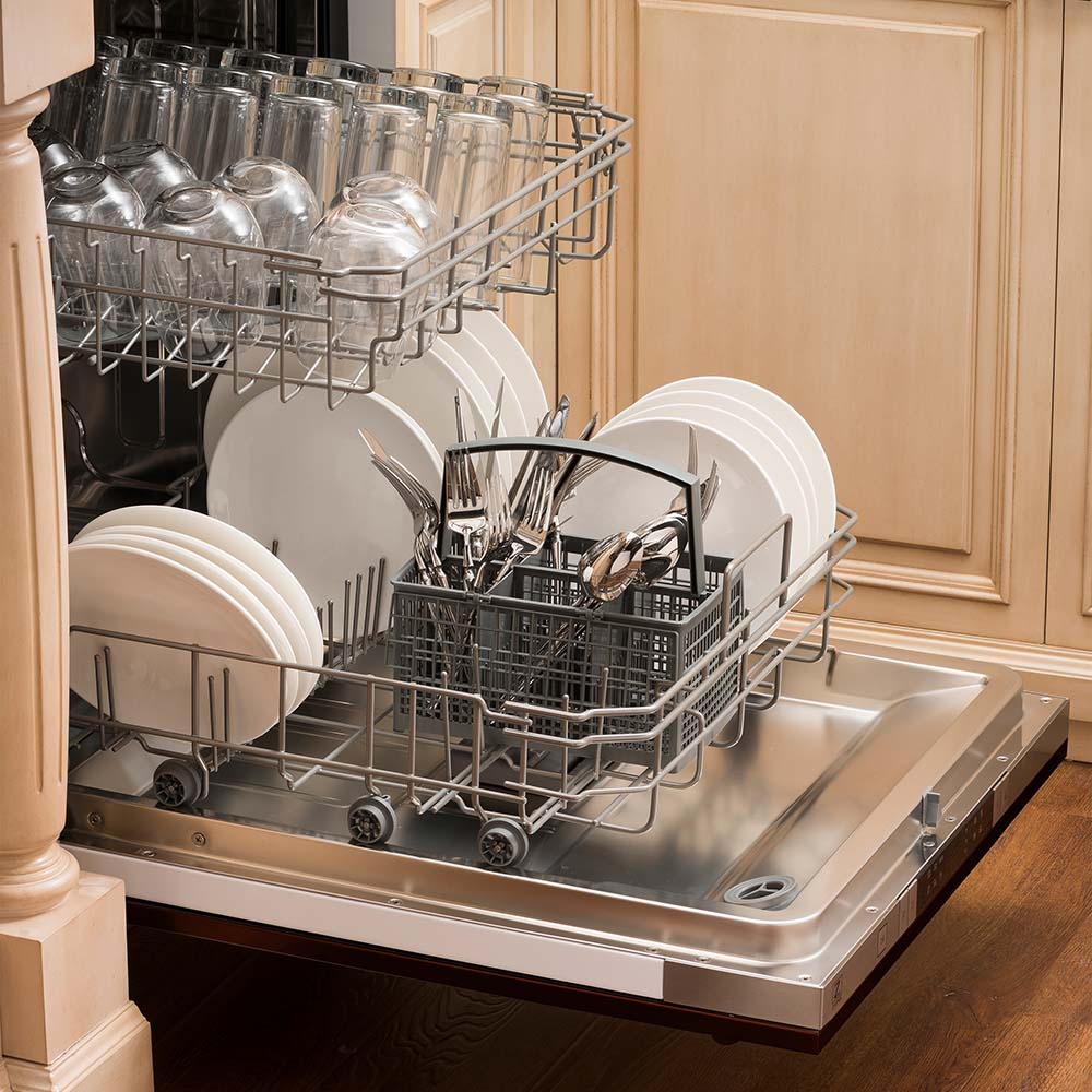 ZLINE 24 in. Top Control Dishwasher with Oil-Rubbed Bronze Panel and Modern Style Handle, 52dBa (DW-ORB-24)